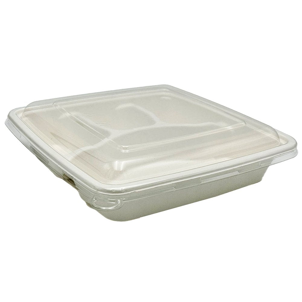 Clear PET Lid For Sugarcane 9" No Compartment Tray - TEM IMPORTS™