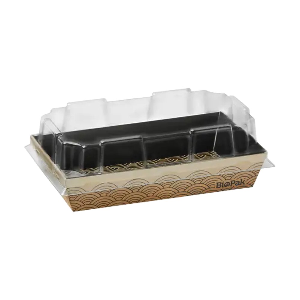 Clear PET Lid To Suit Extra Small BioBoard Sushi Tray - 300/CTN - TEM IMPORTS™