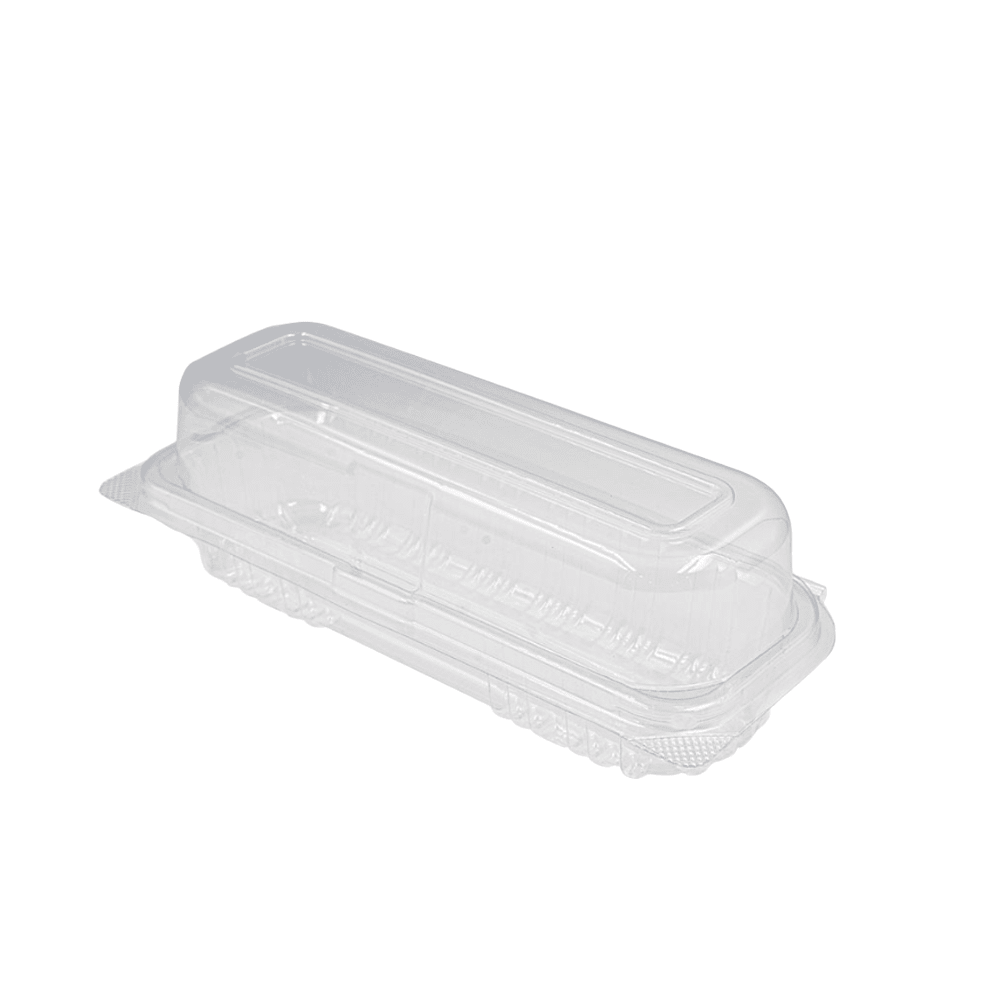 Clear PET Long Roll Plastic Container Hinged Lid - 250/CTN - TEM IMPORTS™