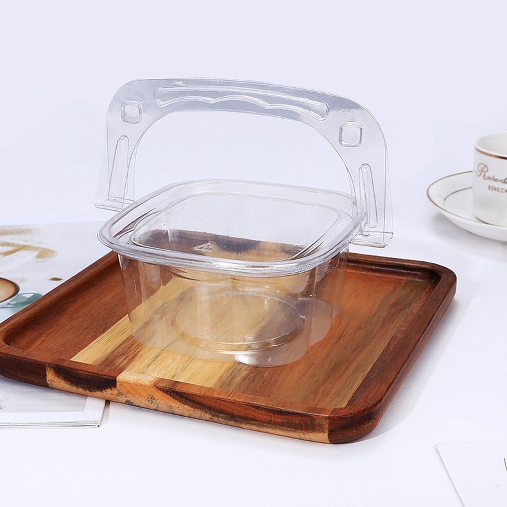 Clear PET Plastic Small Cake Container With Lid - TEM IMPORTS™