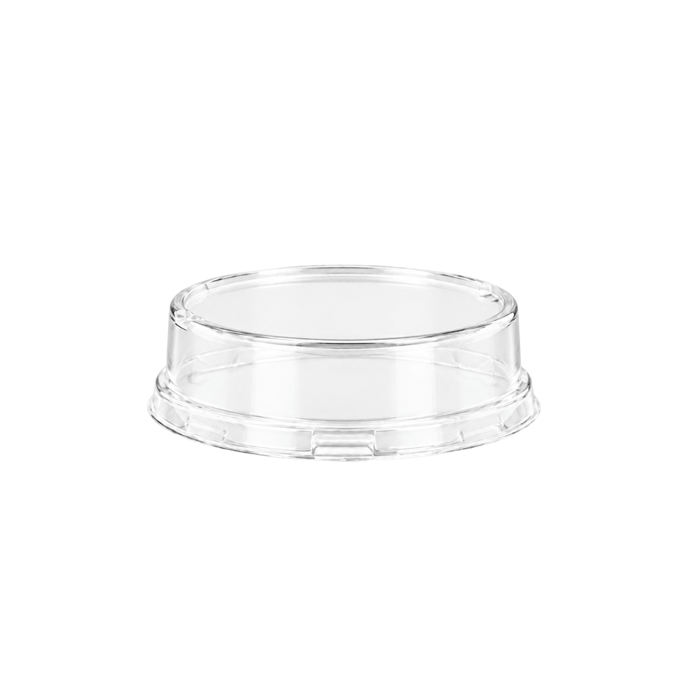 Clear PET Raised Lid For 130mL Round – Black & Gold Series - TEM IMPORTS™