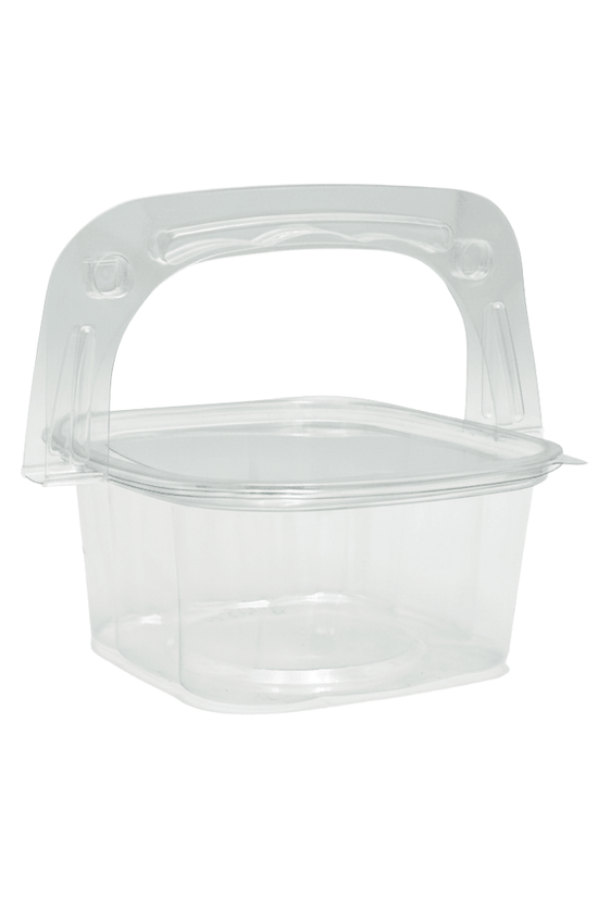 Clear PET Small Cake Container with Handle & Lid - TEM IMPORTS™