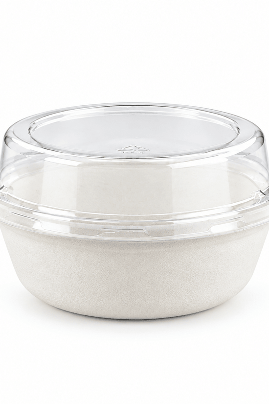 Clear PET Top Hat Lid for 550mL Sugarcane Bowls (Carton of 200) - TEM IMPORTS™