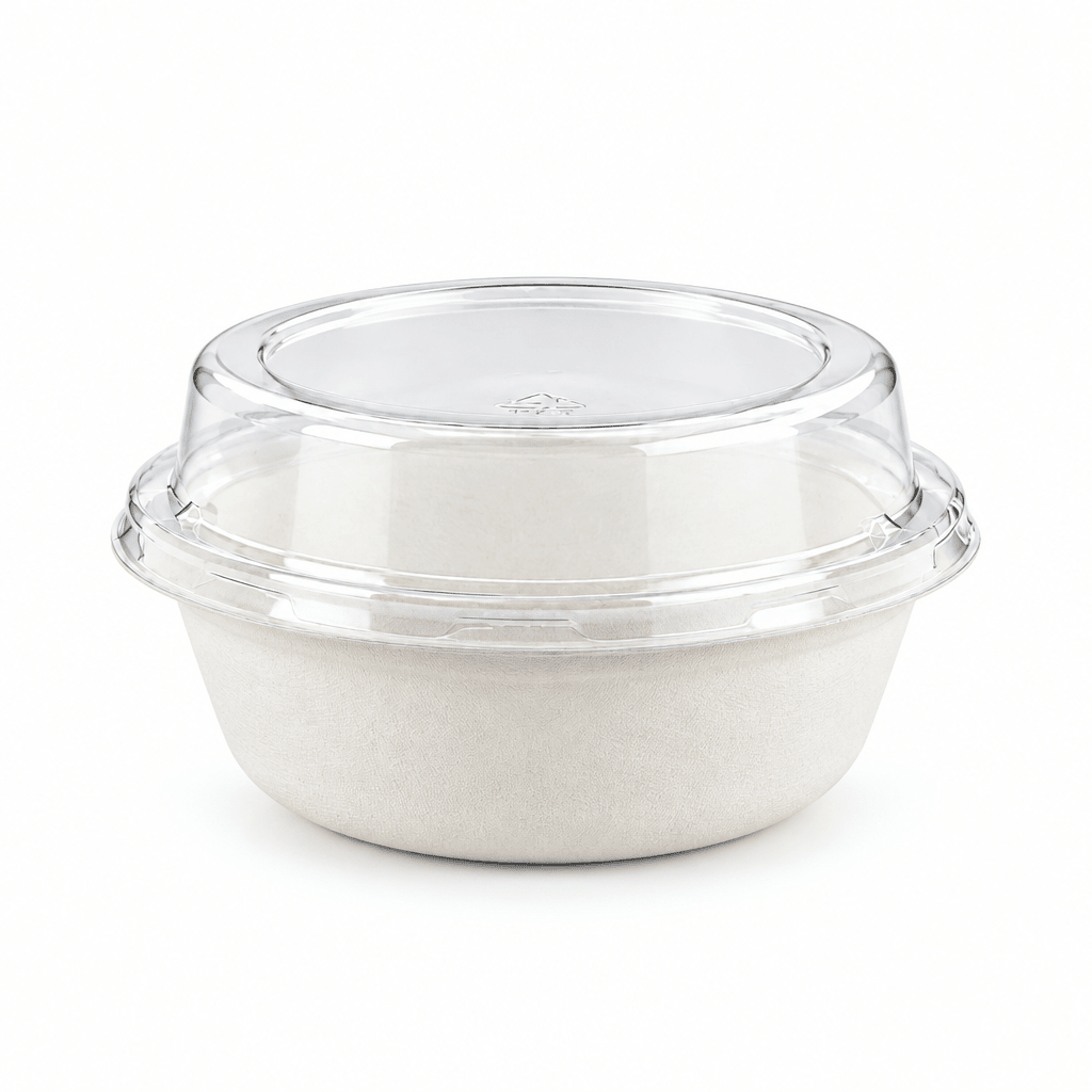 Clear PET Top Hat Lid for 550mL Sugarcane Bowls (Carton of 200) - TEM IMPORTS™