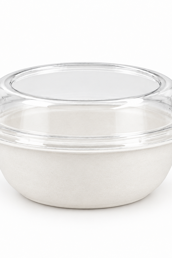 A clear plastic food storage container with a matching clear lid, shown on a clean white background.