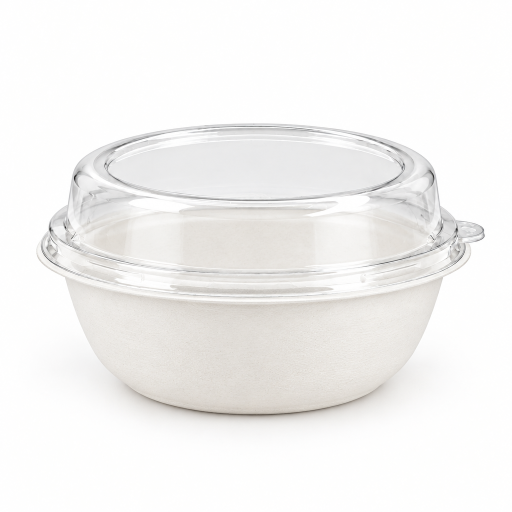 A clear plastic food storage container with a matching clear lid, shown on a clean white background.
