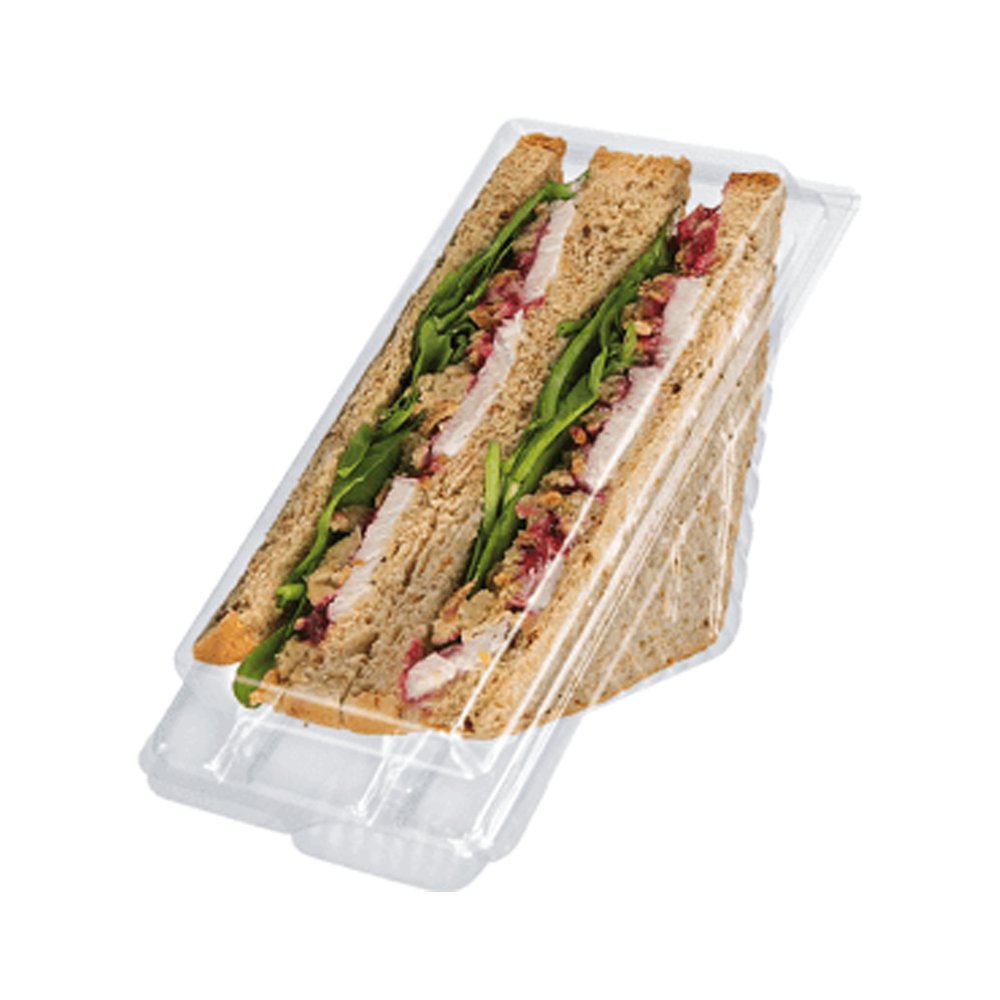 Clear Plastic Sandwich Wedges Hinged Lid Container - Extra Large - TEM IMPORTS™