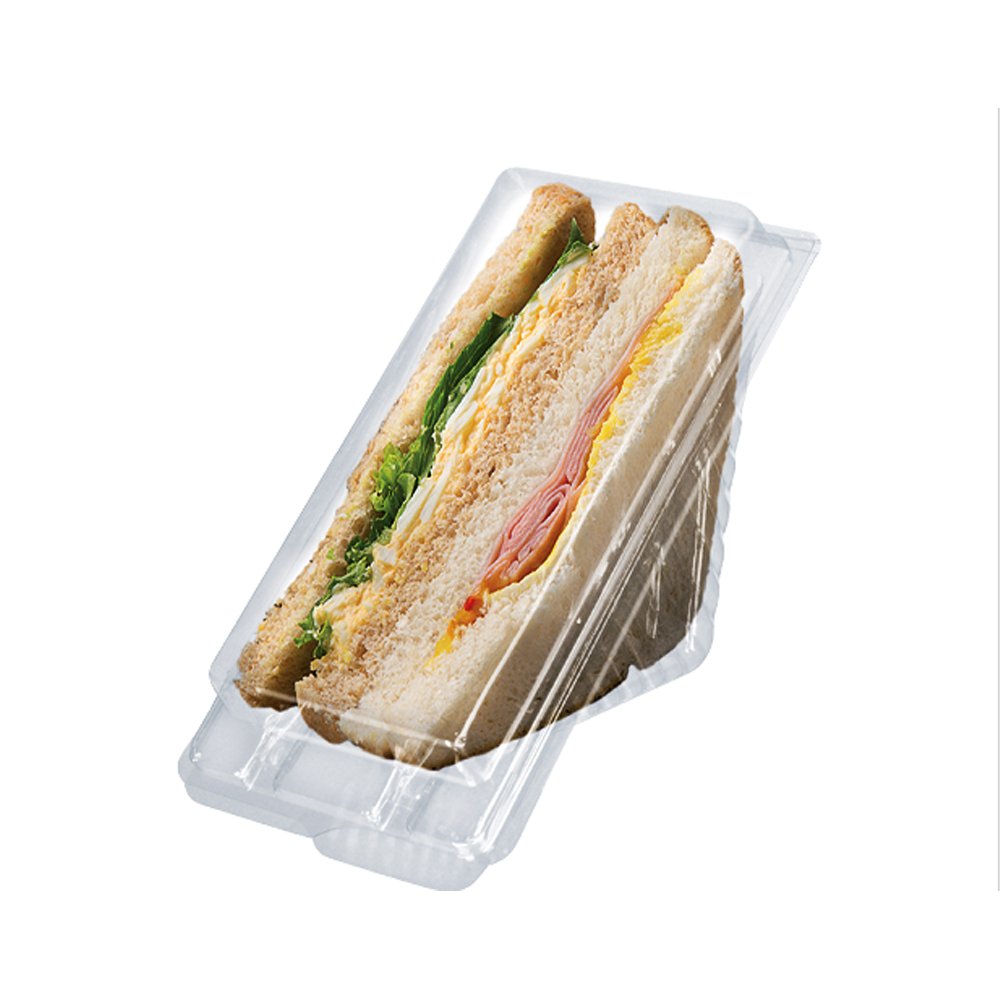 Clear Plastic Sandwich Wedges Hinged Lid Container - Large - TEM IMPORTS™