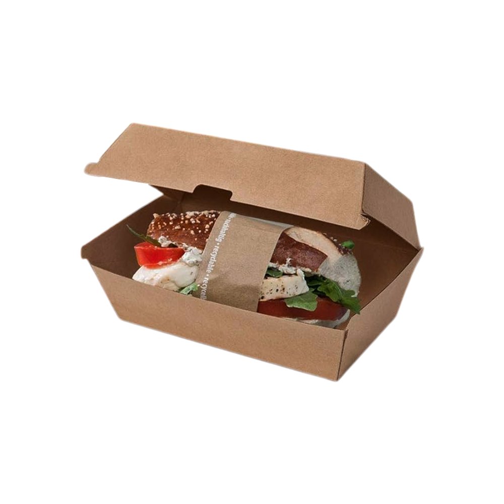 Corrugated Kraft Brown Large Snack Box Clamshell - TEM IMPORTS™