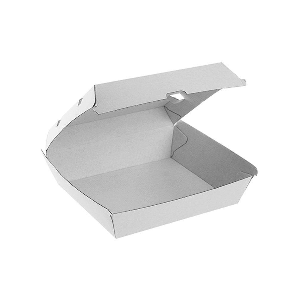 Corrugated Plain White Clamshell Dinner Box - TEM IMPORTS™