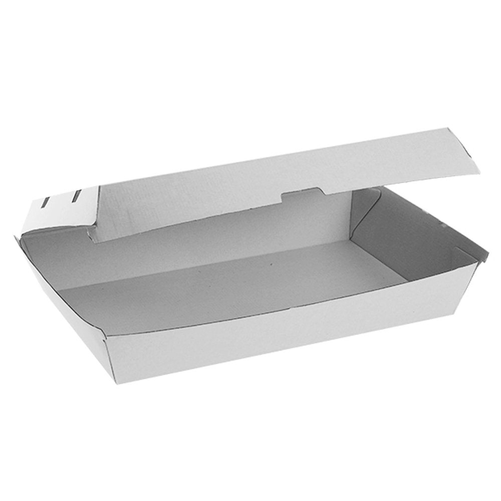 Corrugated Plain White Clamshell Family Dinner Box - TEM IMPORTS™