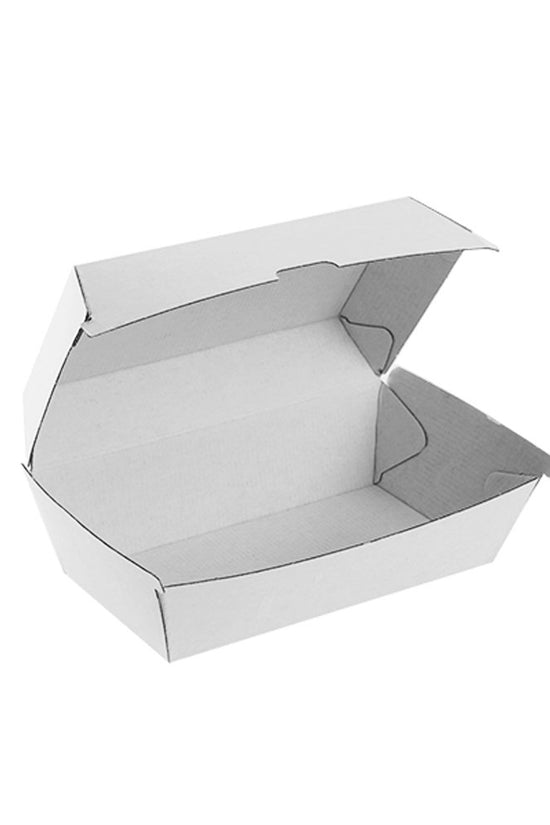 Corrugated Plain White Clamshell Regular Snack Box - TEM IMPORTS™