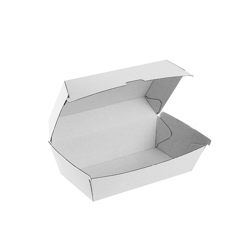 Corrugated Plain White Clamshell Regular Snack Box - TEM IMPORTS™