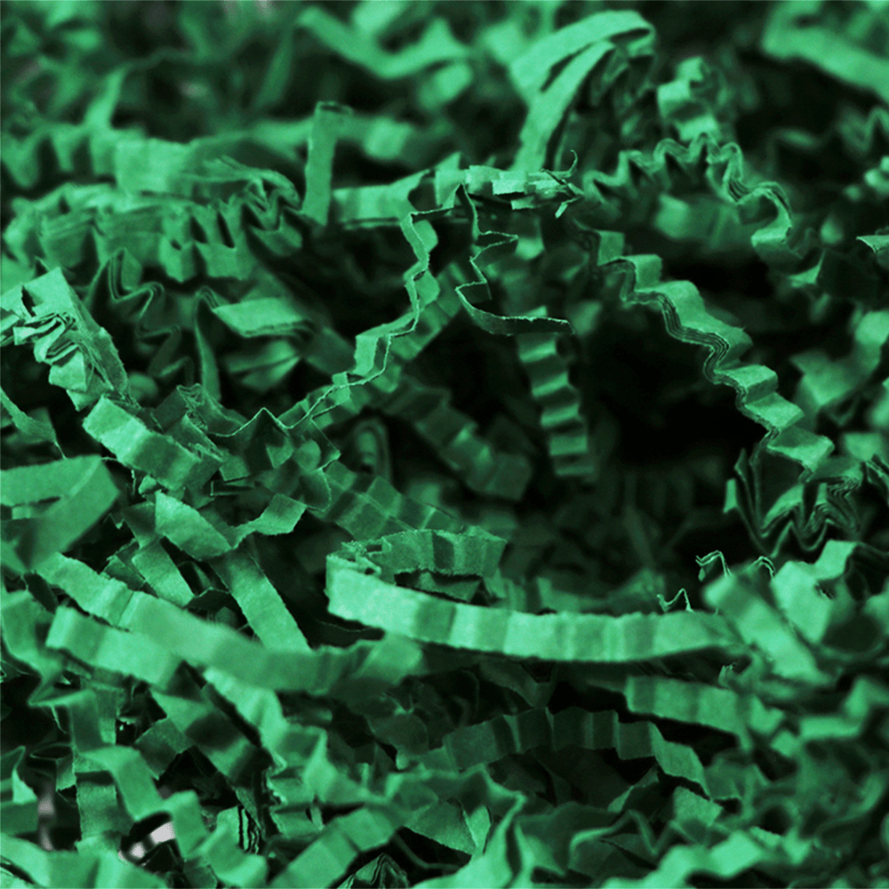 Dark Green Crinkle Paper Shreds Fillers - 1Kg - TEM IMPORTS™