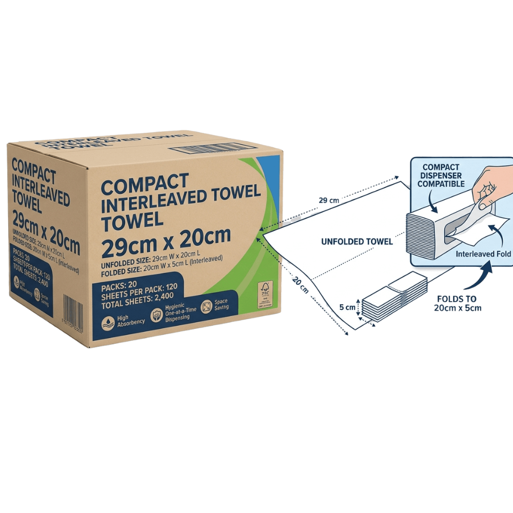 Duro Compact Interleaved Towel 29cm x 20cm - 2400/CTN - TEM IMPORTS™