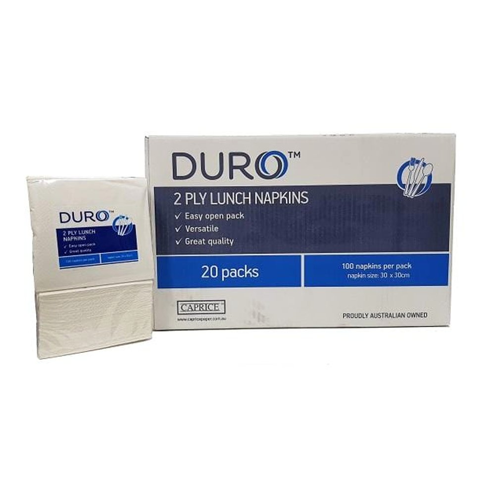 Duro Lunch Napkin 2 ply 300mm x 300mm - 2000/CTN - TEM IMPORTS™