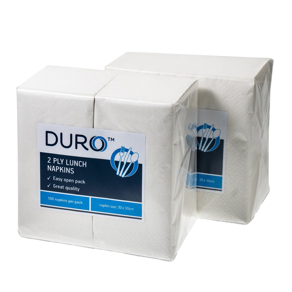 Duro Lunch Napkin 2 ply 300mm x 300mm GT Fold - 2000/CTN - TEM IMPORTS™