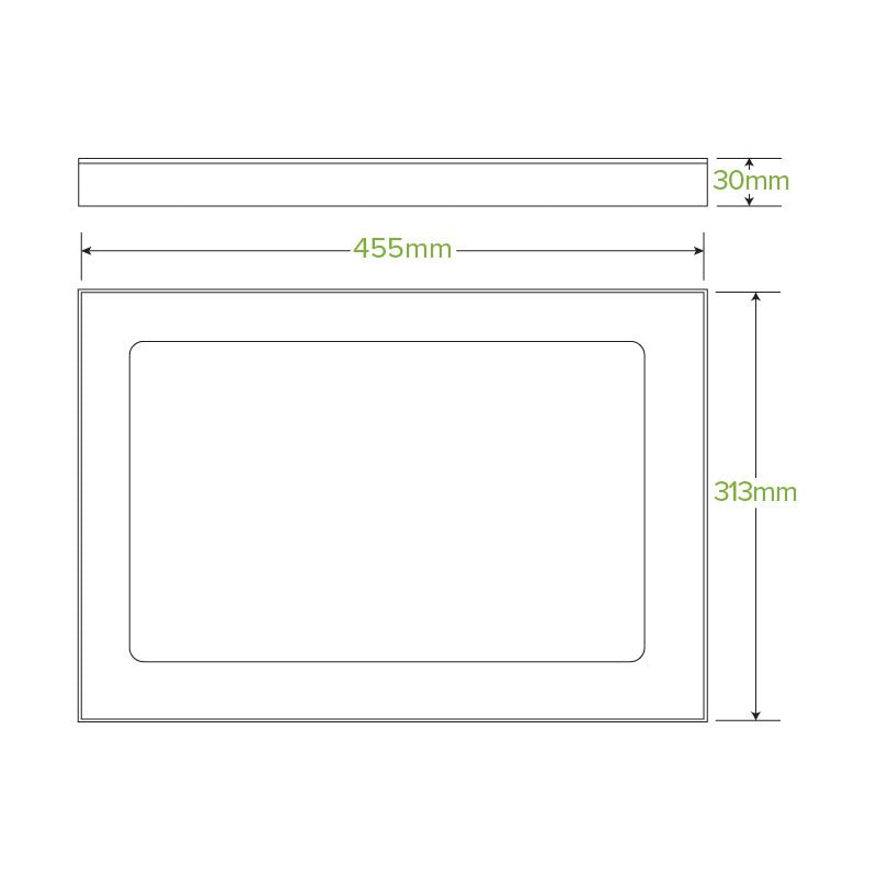 Extra Large BioBoard Catering Tray Window Lid - 50pcs/Ctn - TEM IMPORTS™