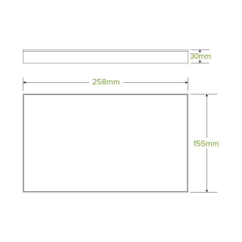 Extra Small BioBoard Catering Tray No Window Lid - 100pcs/Ctn - TEM IMPORTS™