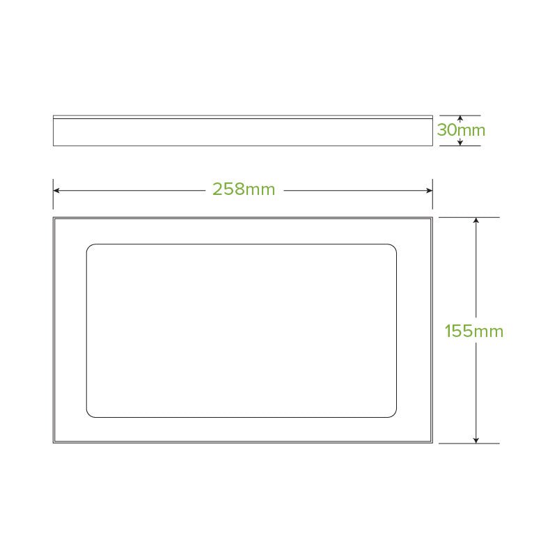 Extra Small BioBoard Catering Tray Window Lid - 100pcs/Ctn - TEM IMPORTS™