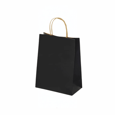 Extra Small Black Twisted Handle Paper Bag (Carton of 250) - TEM IMPORTS™