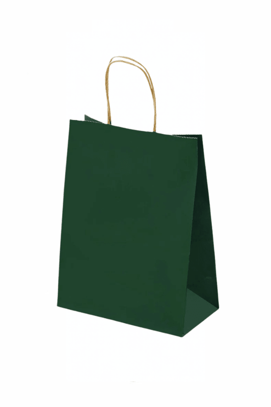 Extra Small Emerald Green Twisted Handle Paper Bag (Carton of 250) - TEM IMPORTS™