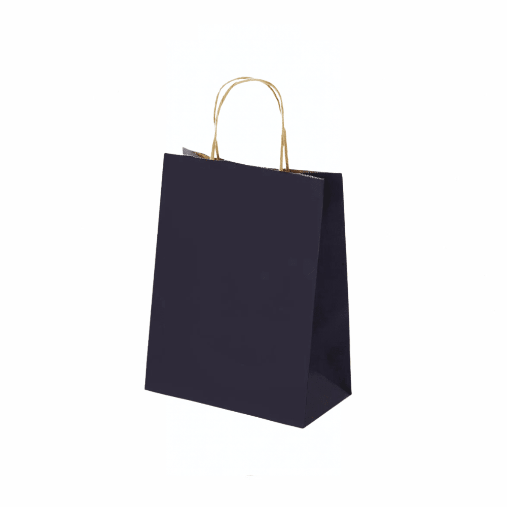 Extra Small Navy Blue Twisted Handle Paper Bag (Carton of 250) - TEM IMPORTS™
