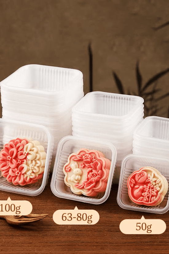 Food-Grade Plastic Mooncake Trays Matt - 90x90 - TEM IMPORTS™