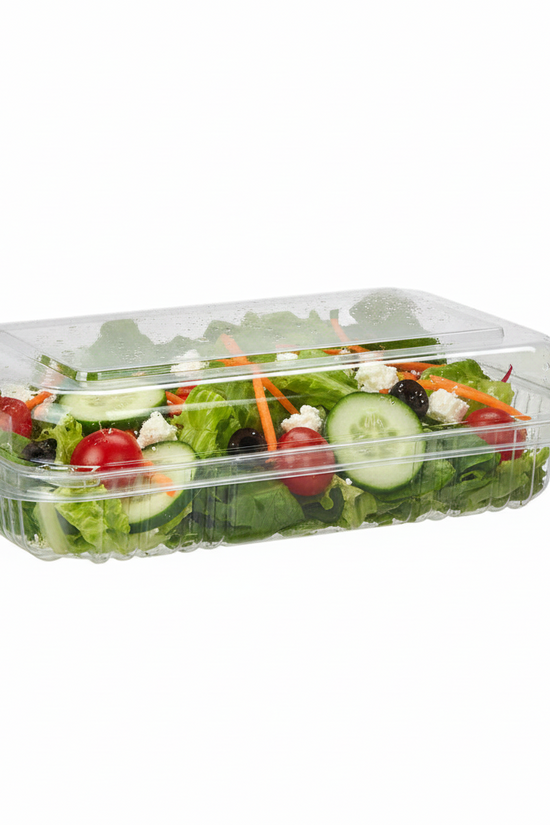 Large Rectangular Takeaway Salad Container with Hinged Lid (Carton of 250)