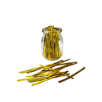 Gold Metallic Twist Tie 80mm - 500/PKT - TEM IMPORTS™