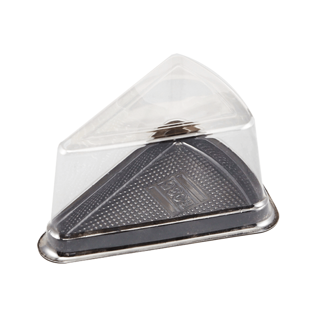 Individual Medium Black Triangle Slice Cake With Lid - TEM IMPORTS™