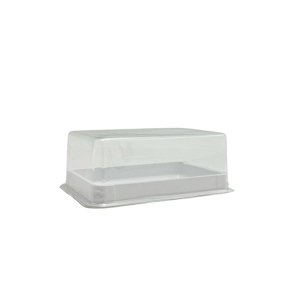 Individual Small White Rectangular Cake Container With Lid - TEM IMPORTS™