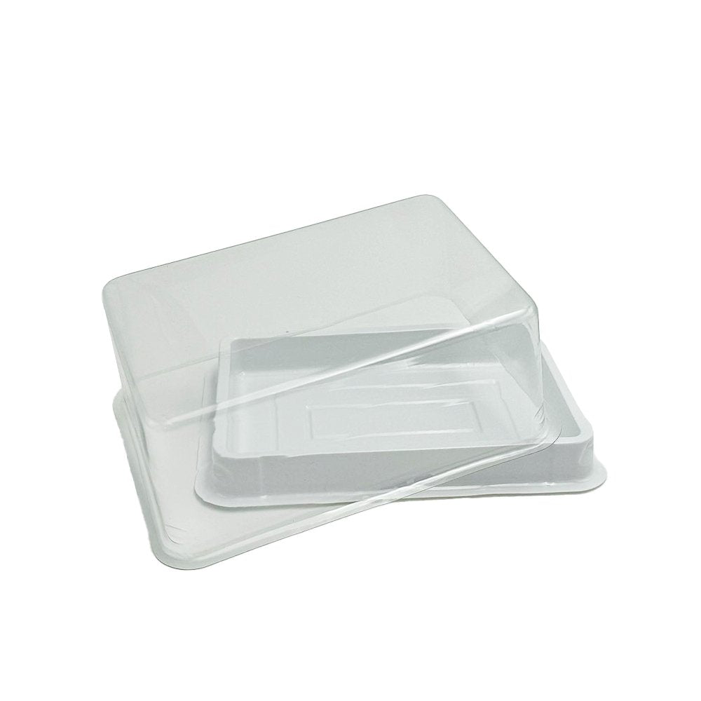 Individual Small White Rectangular Cake Container With Lid - TEM IMPORTS™