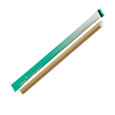 Individually Wrap 12mm Slant Cut Paper Straw Kraft - TEM IMPORTS™