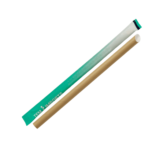 Individually Wrap 8mm Slant Cut Paper Straw Kraft - TEM IMPORTS™