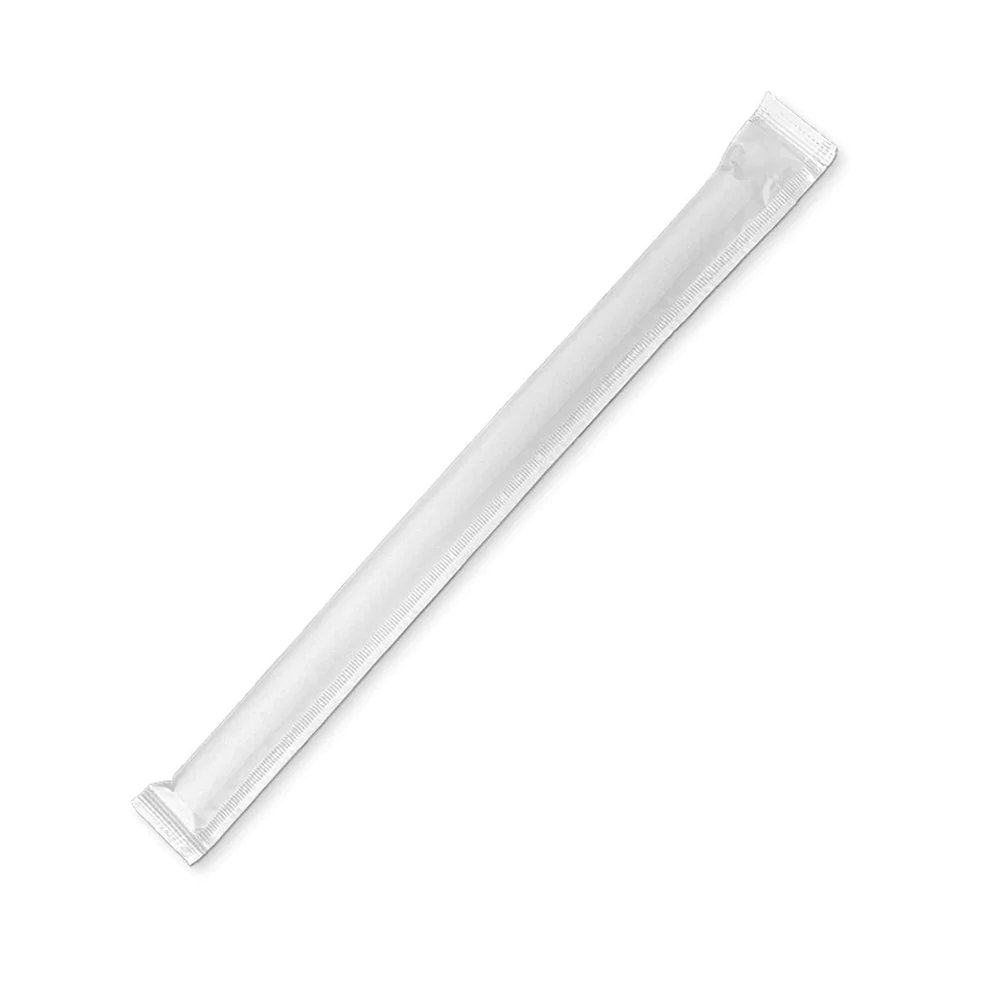 Individually Wrap 8mm Slant Cut Paper Straw White - TEM IMPORTS™