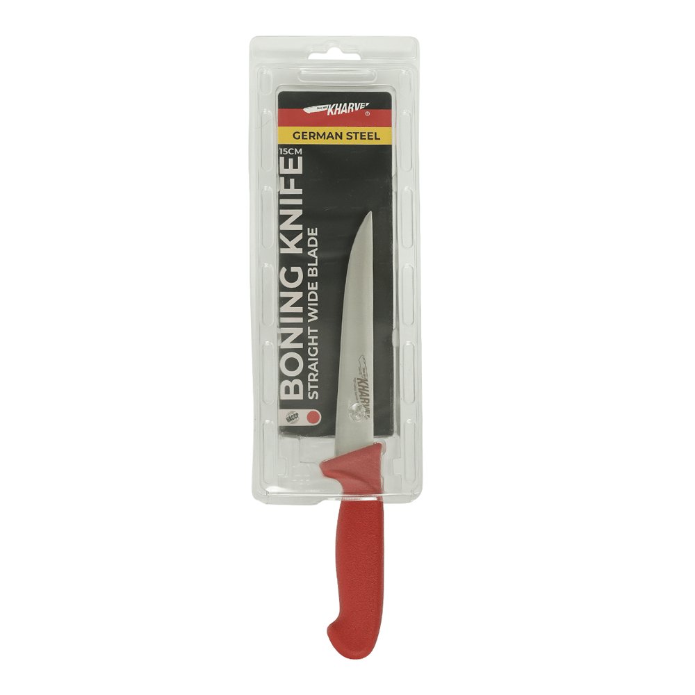 KH Kharve® Boning Knife Straight & Wide Blade 150mm - Red - TEM IMPORTS™