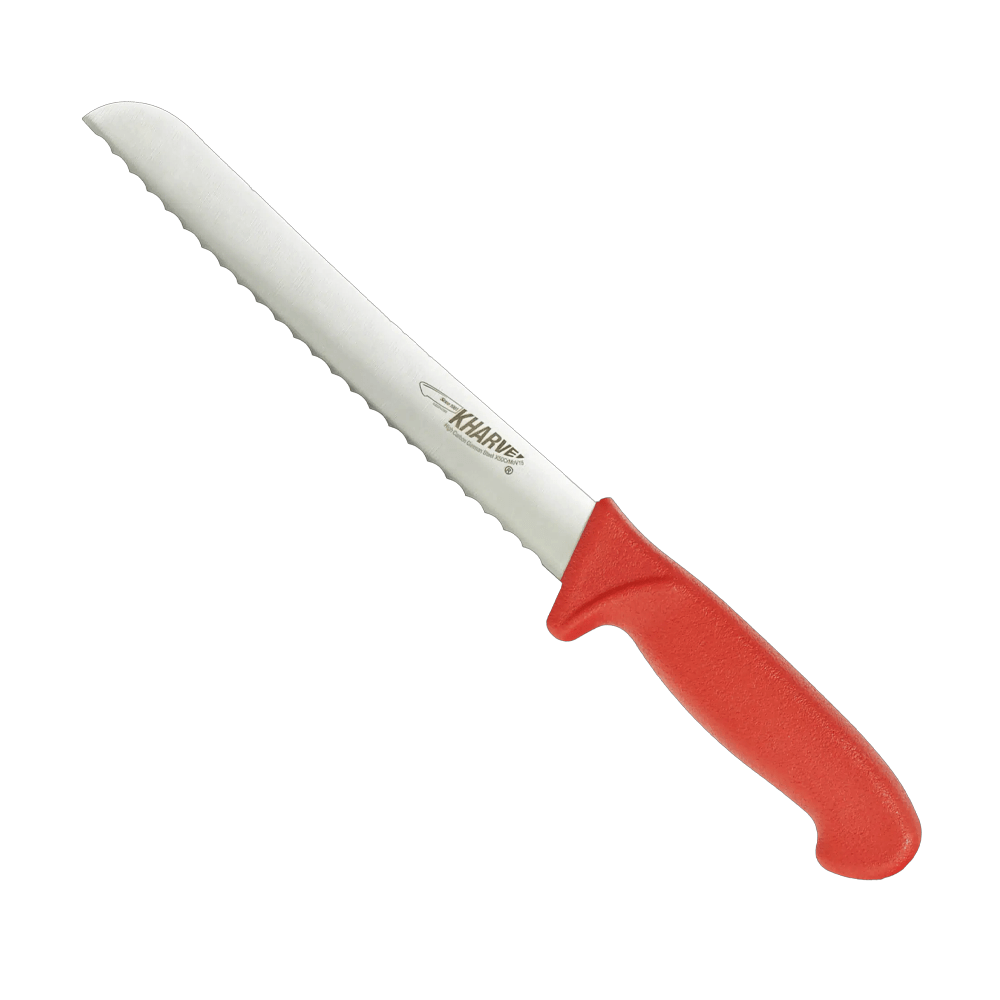 KH Kharve® Bread Knife Serrated Red 20cm - TEM IMPORTS™
