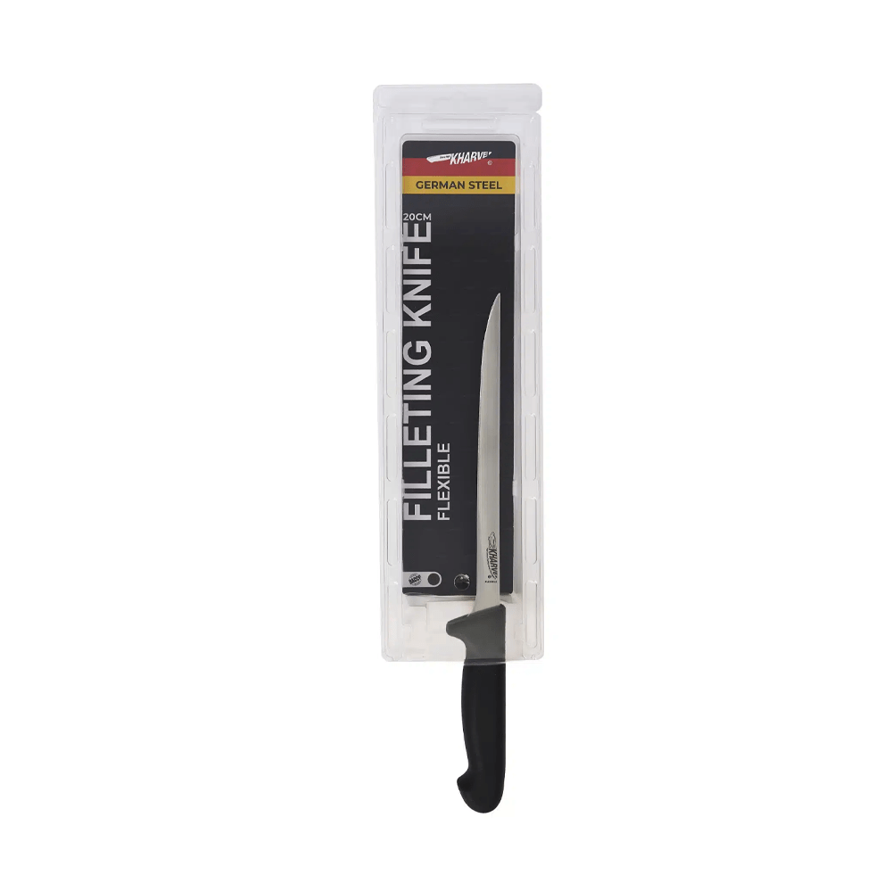 KH Kharve® Filleting Knife Flexible Black 20cm - TEM IMPORTS™