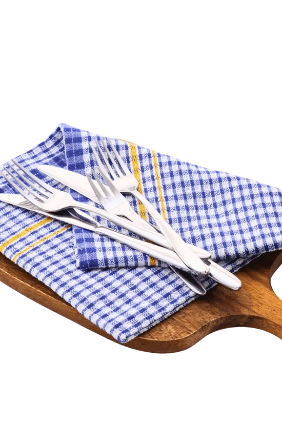 KH Megachef® Checked Teatowel 50cmx70cm - Blue (Pack of 12) - TEM IMPORTS™