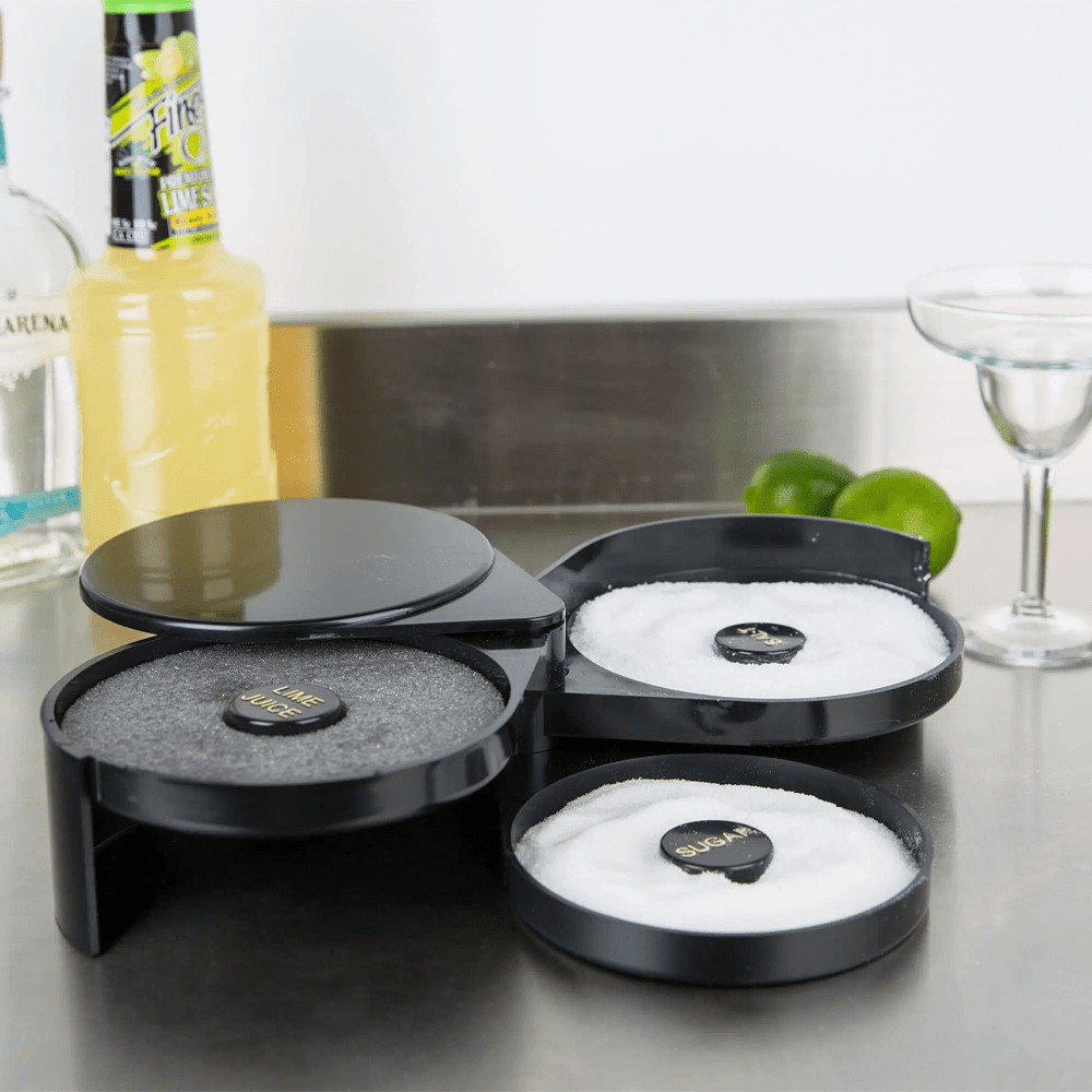 KH Probar® Glass Rimmer 3 Compartment Black - TEM IMPORTS™