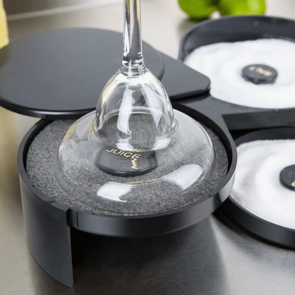 KH Probar® Glass Rimmer 3 Compartment Black - TEM IMPORTS™