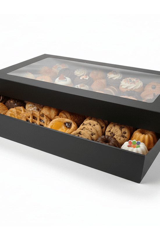Large Black Corrugated Rectangle Catering Tray - 50/CTN - TEM IMPORTS™