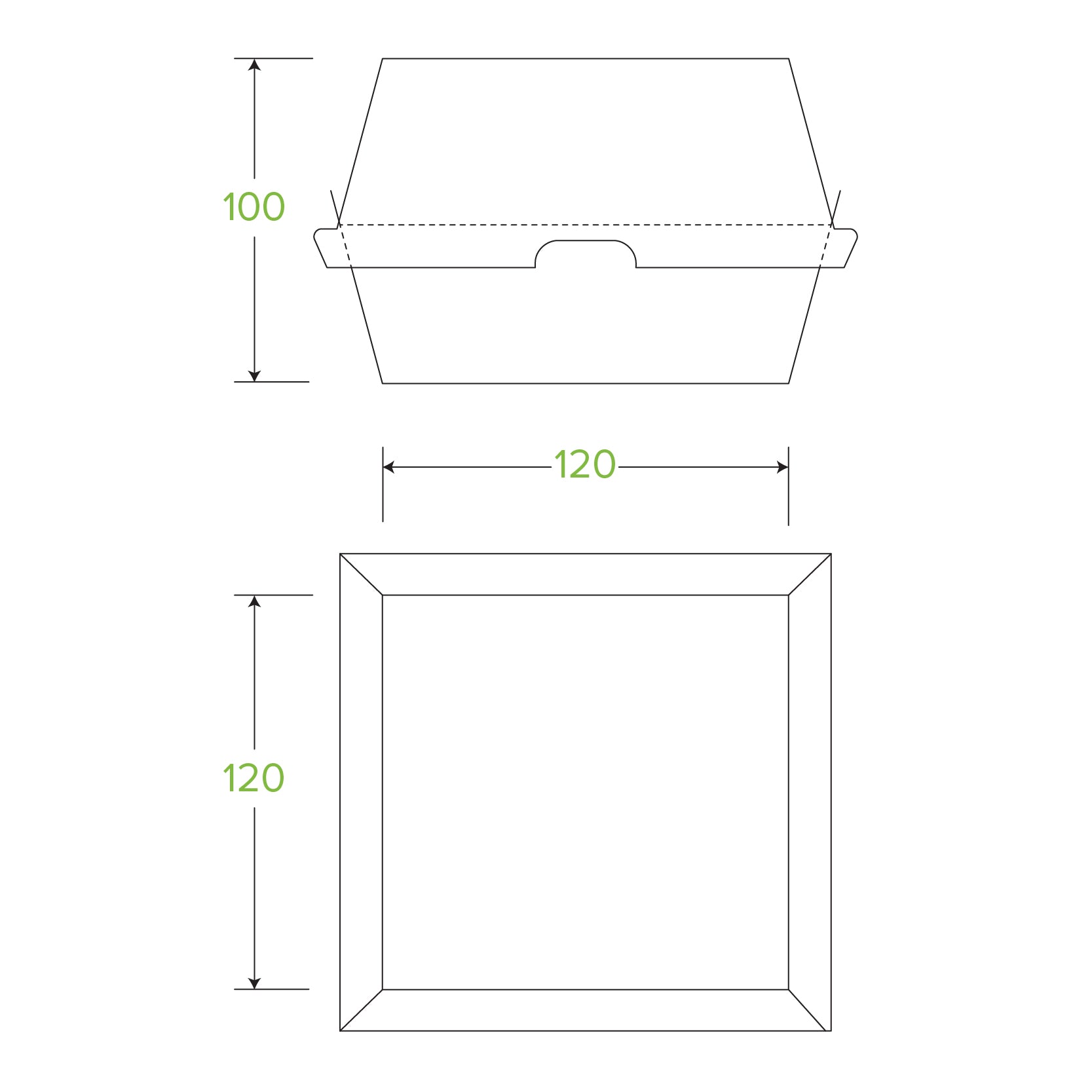 Large Burger BioBoard White Box - 150pcs/Ctn - TEM IMPORTS™