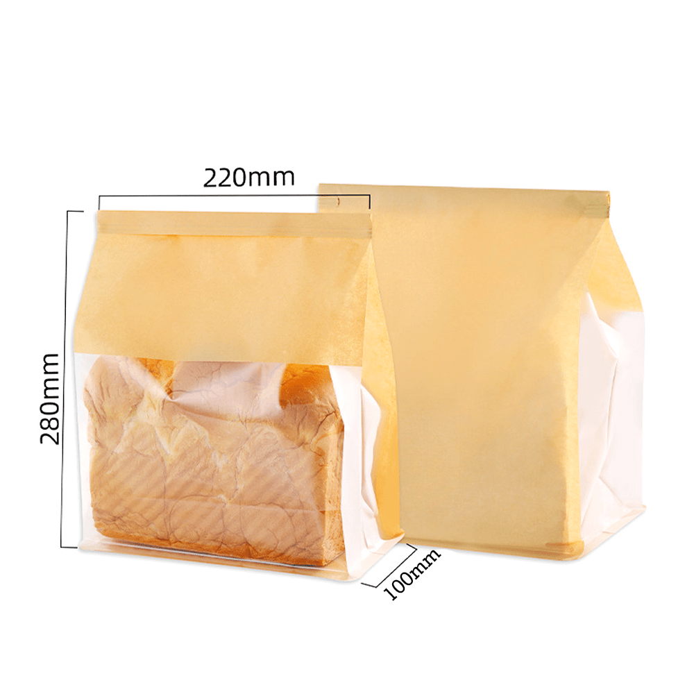 Large Paper Bread Bag Window - Kraft - TEM IMPORTS™