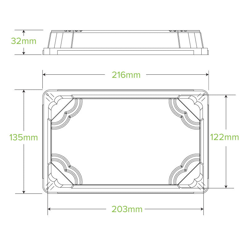 Large PLA Sushi Tray Lid - 600pcs/Ctn - TEM IMPORTS™