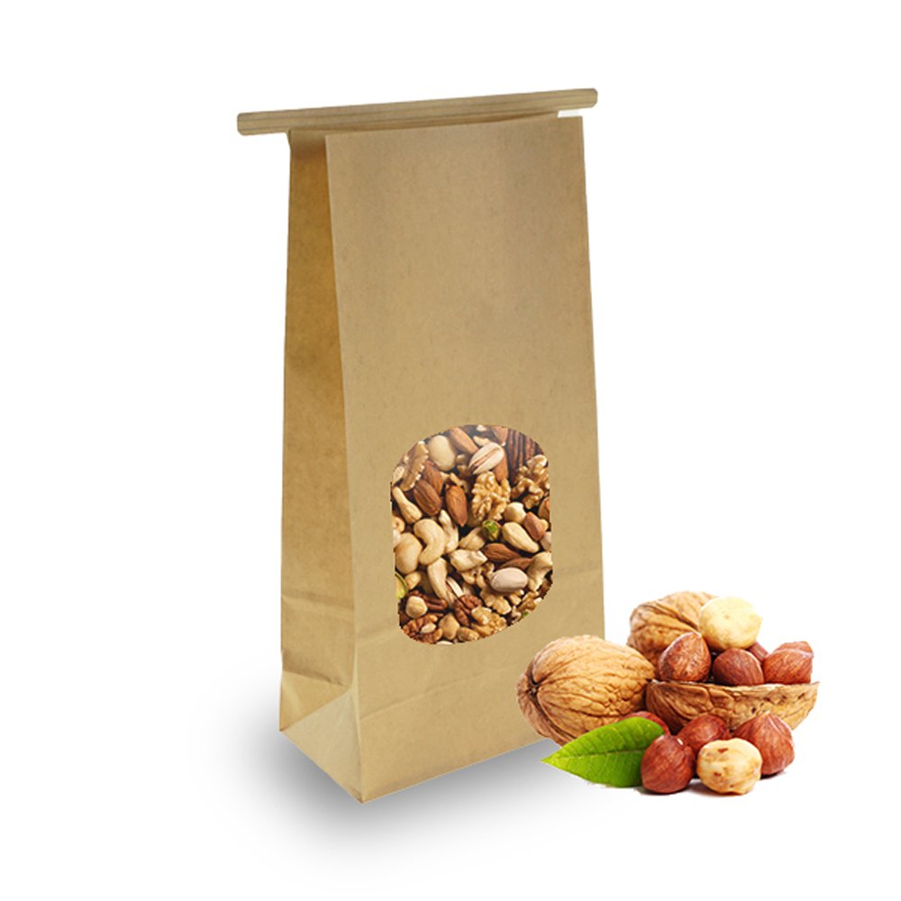 Large Tin - Tie Paper Bag With Window - TEM IMPORTS™