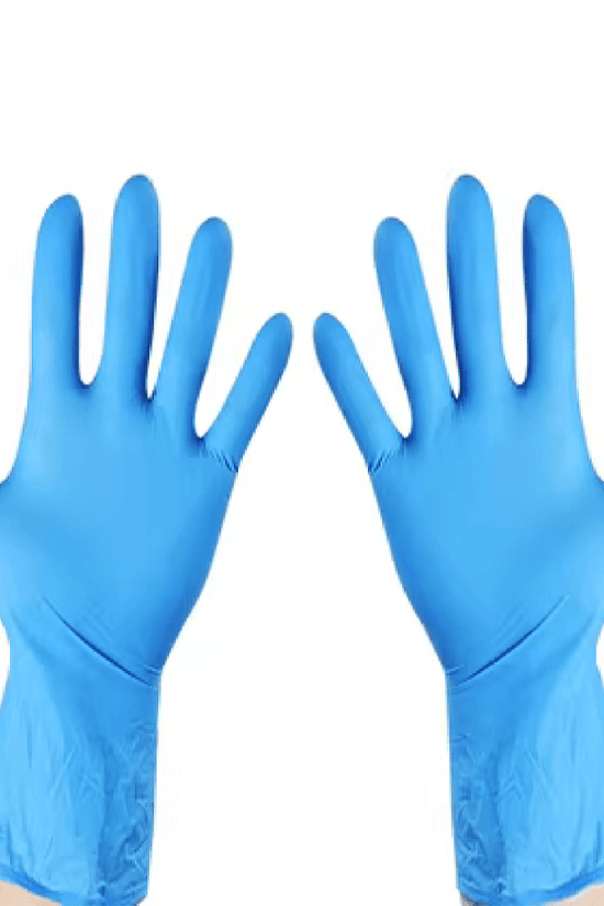Long Cuff Blue Nitrile Gloves Powder Free - Extra Large - TEM IMPORTS™