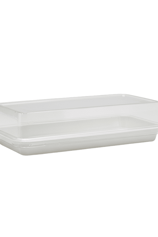 Long White Rectangular Cake Tray With Clear PET Lid - TEM IMPORTS™