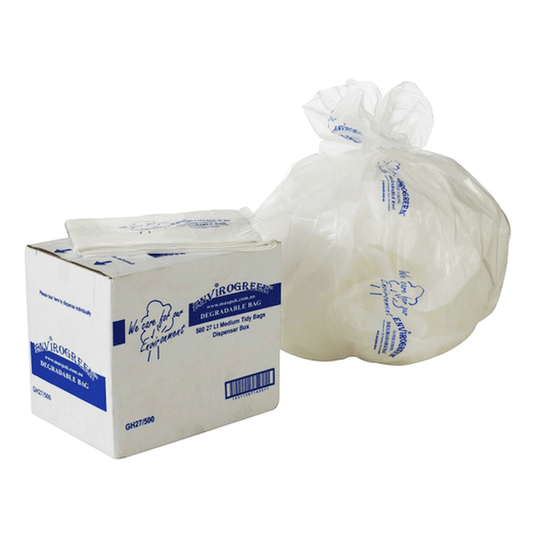 MaxValu Degradable 27L All Purpose Bin Liners Clear - 500/CTN - TEM IMPORTS™